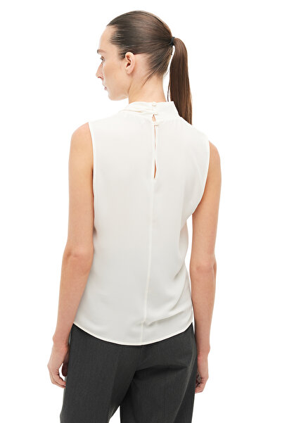 Perspective Ecru Degaje Collar Blouse