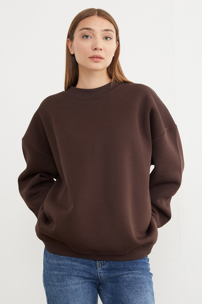 Fulla Moda 3 Thread Basic Oversize Sweatshirt