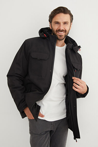 Fulla Moda Plus Size Hooded Coat with Pockets