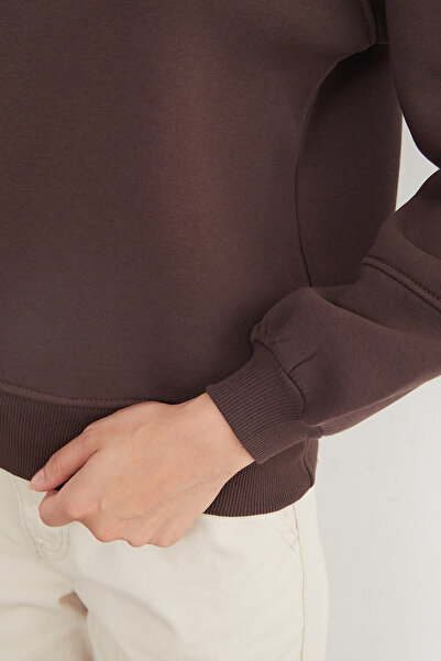 Fulla Moda Φούτερ με λαιμόκοψη 3 νημάτων Basic