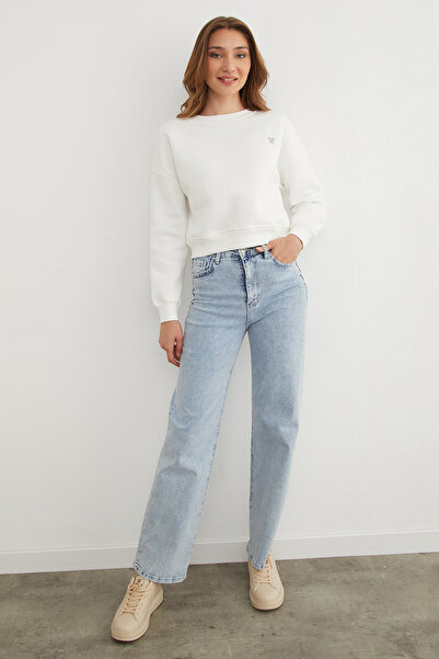 Fulla Moda Φούτερ με 3 νήματα με μεταλλικά αξεσουάρ πεταλούδας