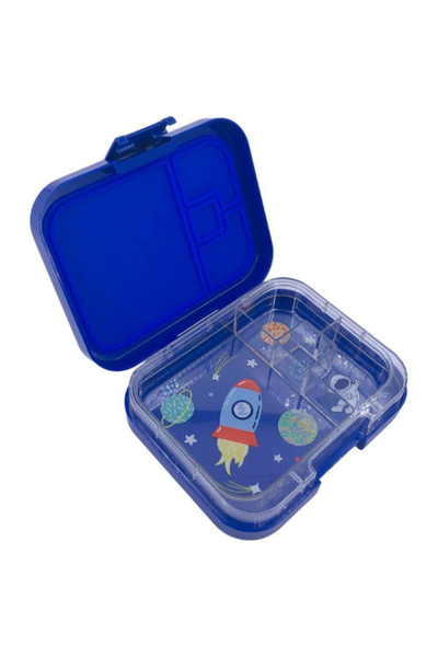 TINY WHEEL صندوق غداء بينتو بتصميم فضائي مكون من 4 أقسام