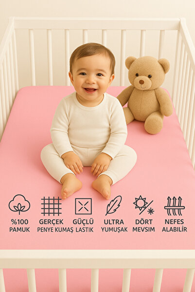 Artiva Home Collection %100 Pamuklu Lastikli Penye Bebek Çarşafı | Park Yatak...