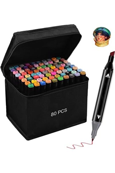 SKY TOUCH مجموعة أقلام تحديد كحولية ملونة من سكاي تاتش، ٨٠ قلمًا، أقلام تلوين...