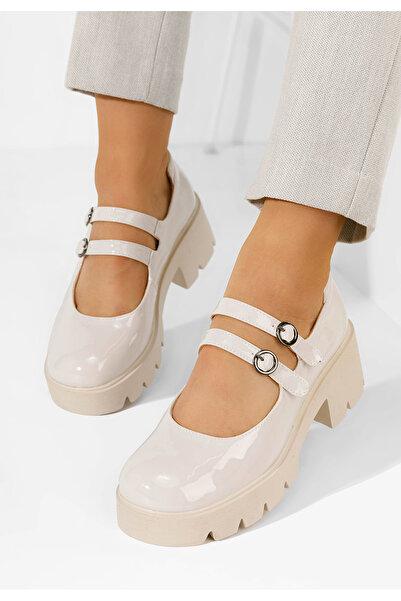 B T Shoes Béžové lodičky na platformě Zanobia