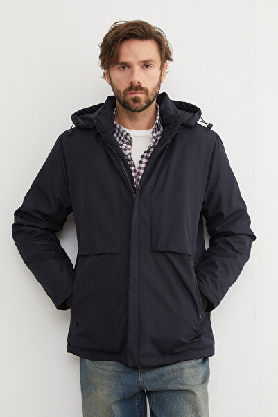 Fulla Moda Куртка з капюшоном на блискавці та кишенями з водонепроникною підкладкою