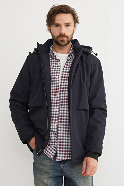 Fulla Moda Куртка з капюшоном на блискавці та кишенями з водонепроникною підкладкою