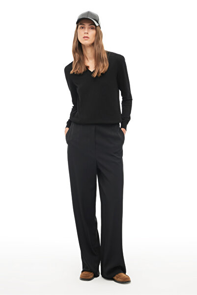 Perspective Black High Waist Wide Leg Trousers
