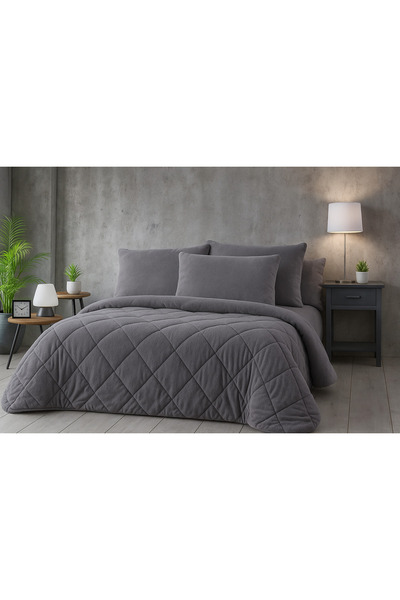 cs ilkim Vie En Cotton Double Luxury Gray Welsoft Quilt Double-Sided 195X215