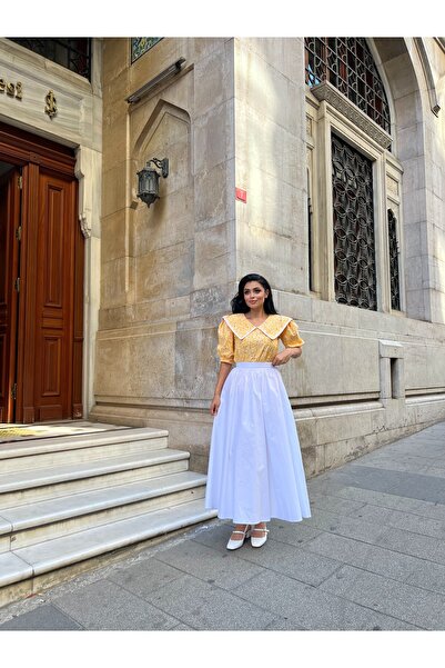 KÜÇÜĞÜM BUTİK Біла спідниця з попліну