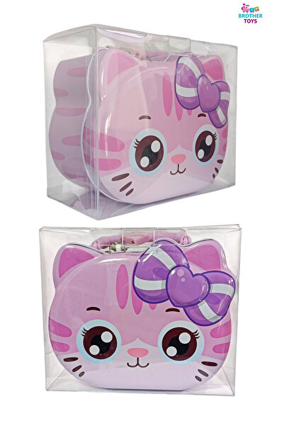 Brother Toys Kedi Figürlü Metal Kilitli Kumbara Para Kutusu Şirin Mini Güvenl...