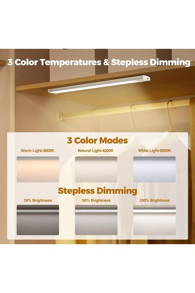 SKY TOUCH SKY-TOUCH 2Pcs 40cm Under Cabinet Lights: Wireless Rechargeable Battery Operated Motion Sensor Light