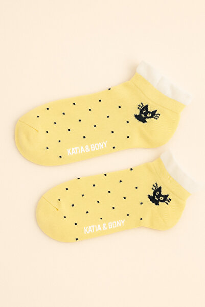 Katia&Bony Çocuk Puantiyeli Step Çorap Sarı