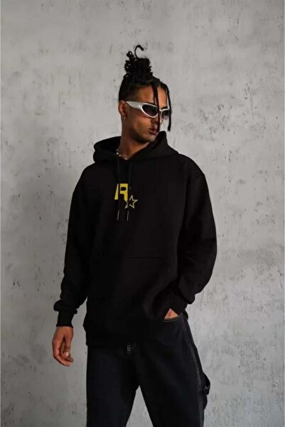 KentselBazaar Cămașă dulce imprimată cu glugă unisex - neagră