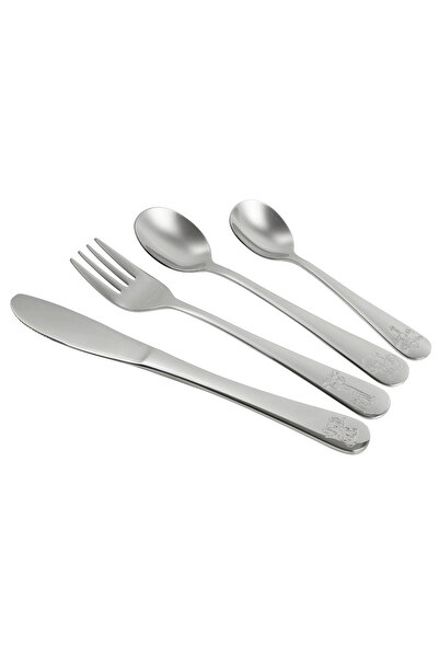 FACKELMANN Nirosta Safari children's cutlery set, stainless steel, 4 pieces