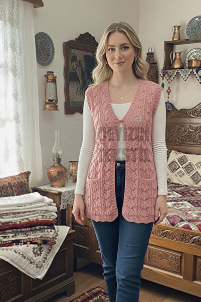 Çt Çeyizci Tekstil Special Design Oyster Vest, Dowry Vest Powder