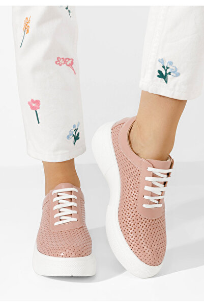 B T Shoes Ružové poltopánky na platforme Dakota B