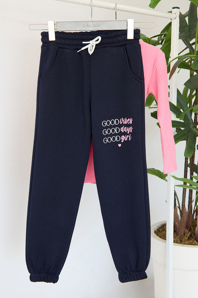 Fulla Moda 3 Thread Letter Printed Girls' Jogger Sweatpants