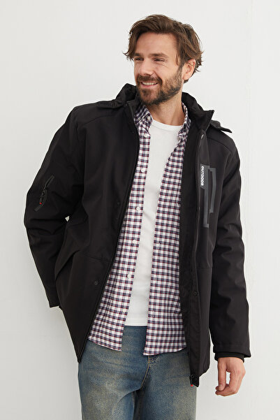 Fulla Moda Μπουφάν μεγάλου μεγέθους με με τύπωμα τσέπες