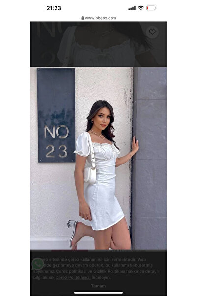 Bak Moda Rochie albă cu căptușeală Linda Kol