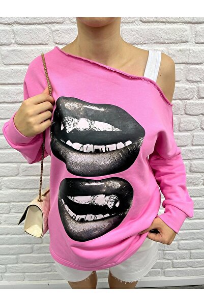 Afri Pink supradimensionat Swea pentru femei tricou – cu imprimeu cu model de...