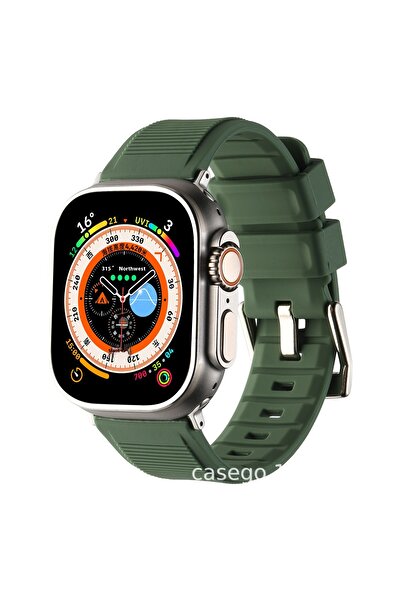 Generic 1/8 Generation Apple Watchband Sport Band Solid Pink Silicone Strap for Apple Watch 45 mm