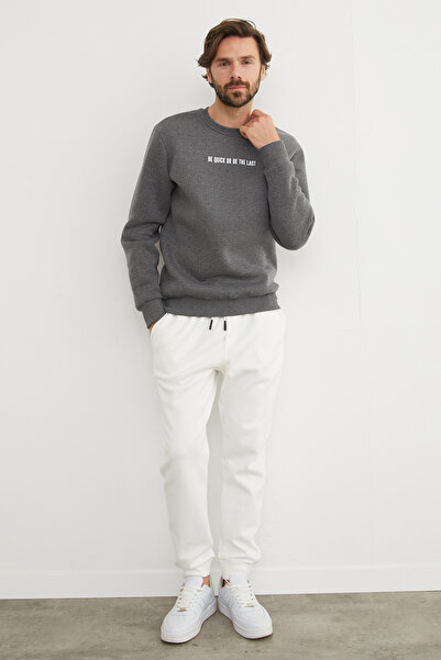 Fulla Moda Φούτερ με λαιμόκοψη με στάμπα με 3 νήματα