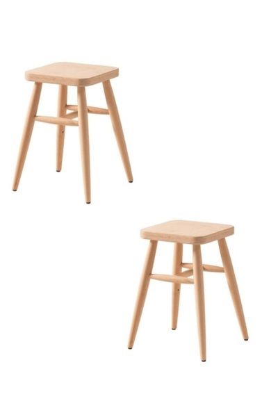 senRo yapı Market Kare Tabure Ahşap Ham 45 Cm 4 Adet