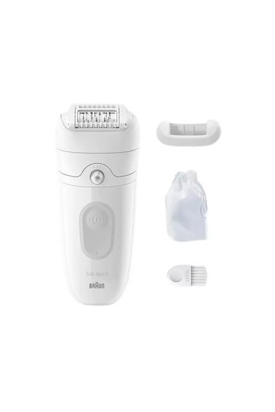 Braun Silk-Epil 5 Epilator, 40 Min Cordless use, with 2 Extras- Exfoloation Brush & Pouch,