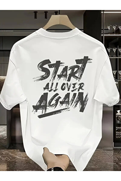 NOİR & GOLD Μπλουζάκι με στάμπα Oversize Crew Neck - Λευκό