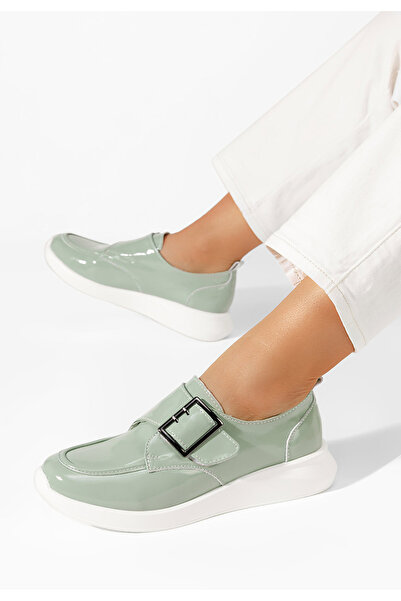 B T Shoes Zelené kožené poltopánky dámske Sylia