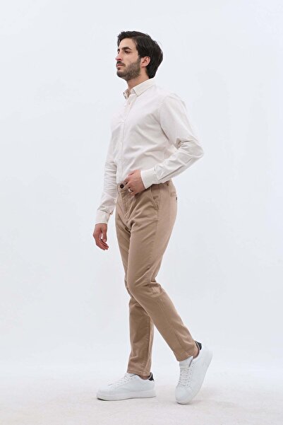 Jeanspro بنطلون تشينو قطني بقصّة ضيقة - جملي