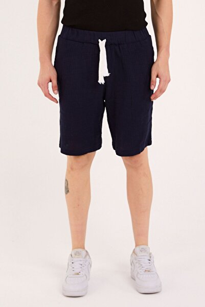 RELAXL Set of 2 100% Cotton Muslin Oversize Navy Blue Sweatshirt and Shorts