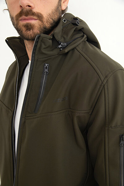 Fulla Moda Υφασμάτινο μπουφάν με φερμουάρ με τύπωμα για εξωτερικούς χώρους