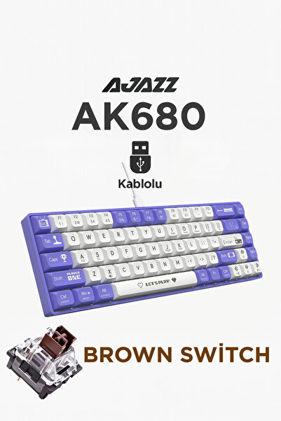 Ajazz Ak680 Hot-swap Kablolu Mekanik Oyuncu Gaming Klavye