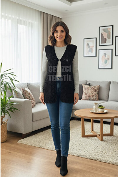Çt Çeyizci Tekstil Special Design Oyster Vest, Dowry Vest, Black