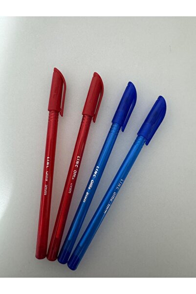 OFFİX قلم حبر جاف سيلكا لينك 1 مم 2 أحمر 2 أزرق (4 قطع)