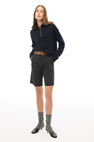 Perspective Antrasit Geniş Paça Diz Üstü Şort