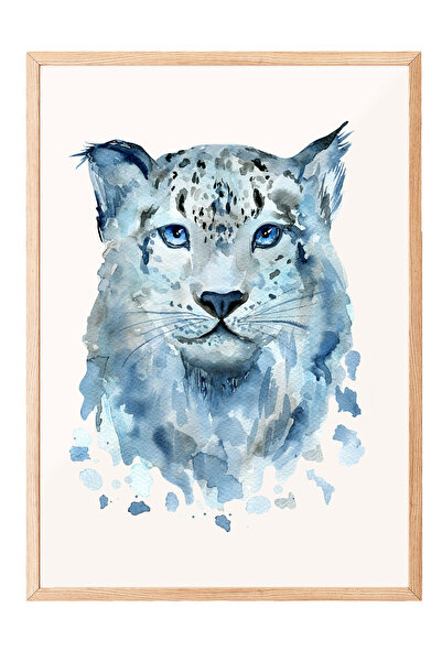 Zestia Tablou înrămat în lemn, Leopardul Misticii Zăpezite, Poster decorativ ...