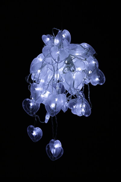 SDX Market Instalație de Crăciun, 2 m x 1,5 m, Cortină în formă de inimă, Alb...