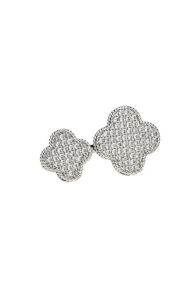 ElectraStore Inel Silver Double Flower Alhambra