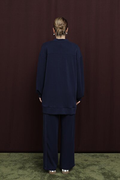 Puane Kadın Nakış Detaylı işlemeli Takım - 14305TKS - NAVY