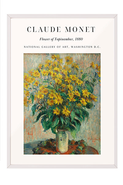 Zestia Tablou înrămat alb, Tablou cu flori galbene de Claude Monet, Poster de...