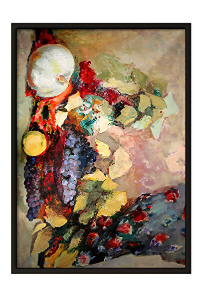 Zestia Tablou înrămat negru, Natură moartă cu portocale, Poster decorativ pen...