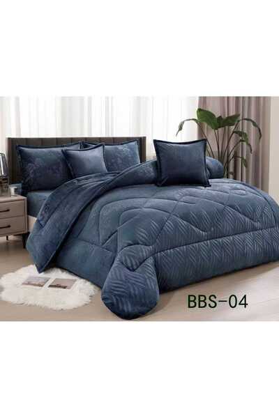 Brides مفرش نفرين شتوي نظام وجهين وجه مخمل وجه فرو ناعم ودافئ مكوت من 6 قطع حشوه كلاسيكيه