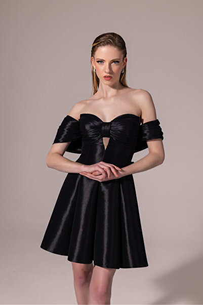 Kenzel Straplez Fiyonk Detaylı Kuplu Mini Elbise