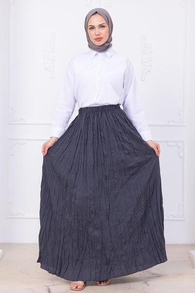 hafsamina Kraşlı Skirt Smoked Hm2706