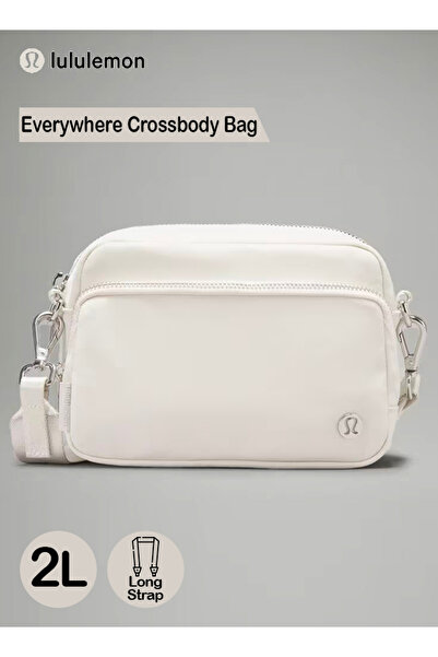 lululemon Everywhere Crossbody Bag , Compact Shoulder & Belly Bag with Zippered Pockets,2L White