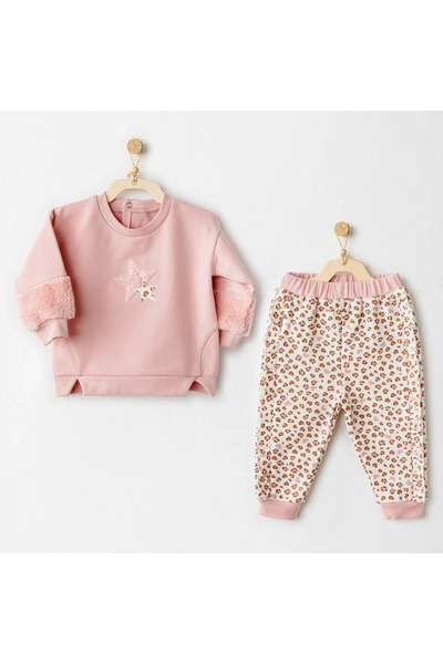 andywawa طقم ليتل ليوبارد مكون من قطعتين باللون الوردي AC26233