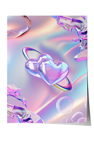 Zestia Poster fără ramă, Reflecție de inimă în pasteluri, Poster decorativ pe...